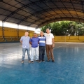 Estrutura metálica da quadra de esportes do sindicato é reformada